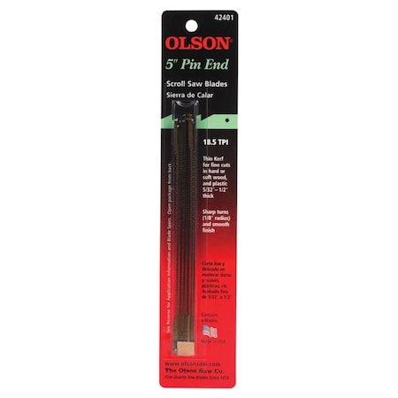 Olson Saw Olson 5 in. Carbon Steel Scroll Saw Blade 18.5 TPI 6 pk 42401